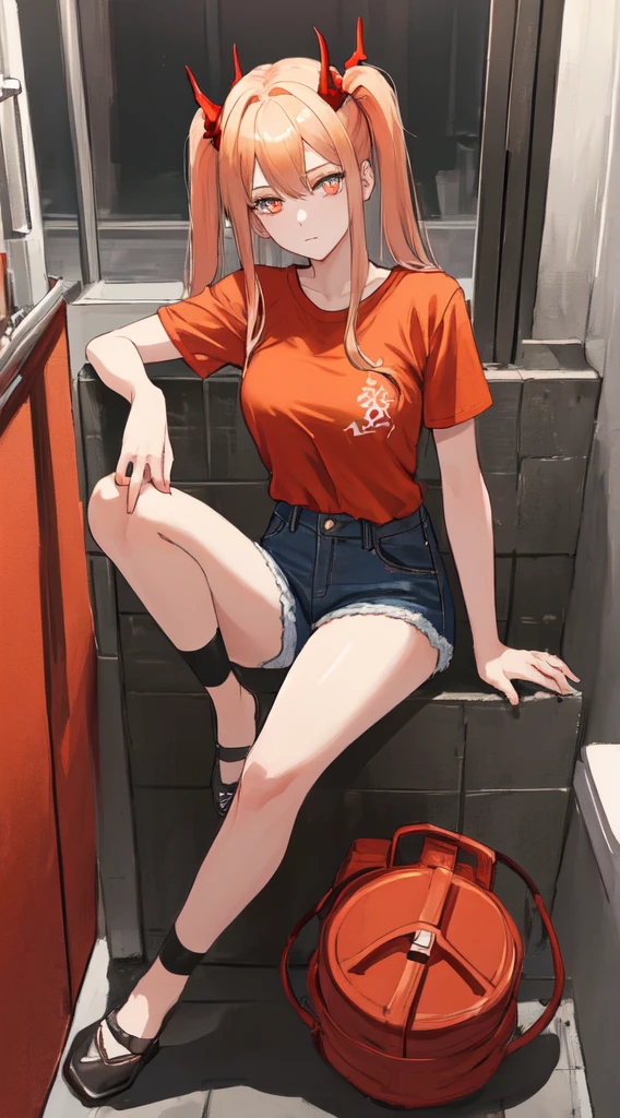 A Female robot is sleeping in bathtub, spread legs, nude, banzai pose. she wears no dress. She Brown short hair is tied with two big red clothespins, She lifts up the under hem of her white plain dress, leaning over, masterpiece, very short pigtails,brown hair, mature, android, blue eyes, full body figure, Height: 160cm, flushed cheeks, 2020s anime picture, A beautiful robot with short brown hair in two short pigtails held up by two very large huge red clothespins, Uplifting, No NSFW, whole body, barefoot, archaic smile, getting orgasm, 25 years old, sweat bucket.