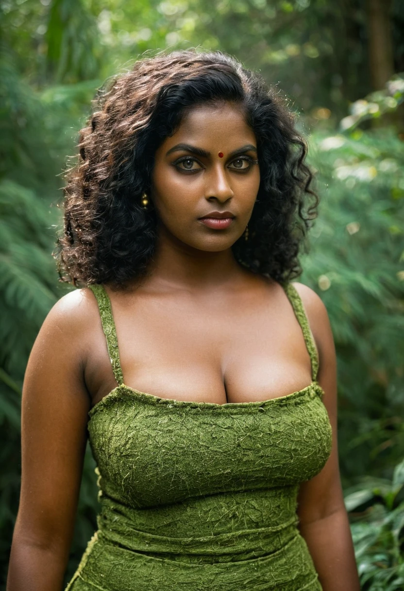 (((photo of a ancient kerala hindu devi))), (((black royal lady))) ,(((eyes))) ((((plumpy)))), ((((standing at mossy street))), (((Half Body))), (((very dark skin))), (((age 35+))), (((((very dark nipple and areola))))), (((plus size chubby tall))), (((huge busty milky wet big massive boobs))), (((nude thick thigh))), (((ancient white mini skirt))), ((black skin dark body)),(((depth of field))), ((( spooky))),(((divine))), photorealistic,photo, realism, Getty Images, RAW candid cinema, 16mm, colour graded portra 400 film, remarkable colour, ultra realistic, textured skin, remarkable detailed pupils, realistic dull skin noise, visible skin detail, skin fuzz, dry skin, shot with cinematic,light leaks, RAW Image, DOF, depth of field,bokeh