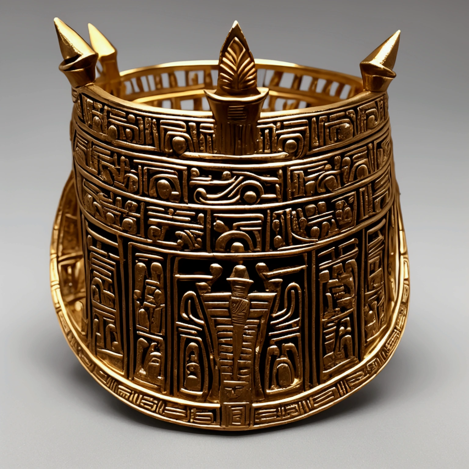 the crown of Queen Nefertiti of ancient Egypt in Hieroglyphic style