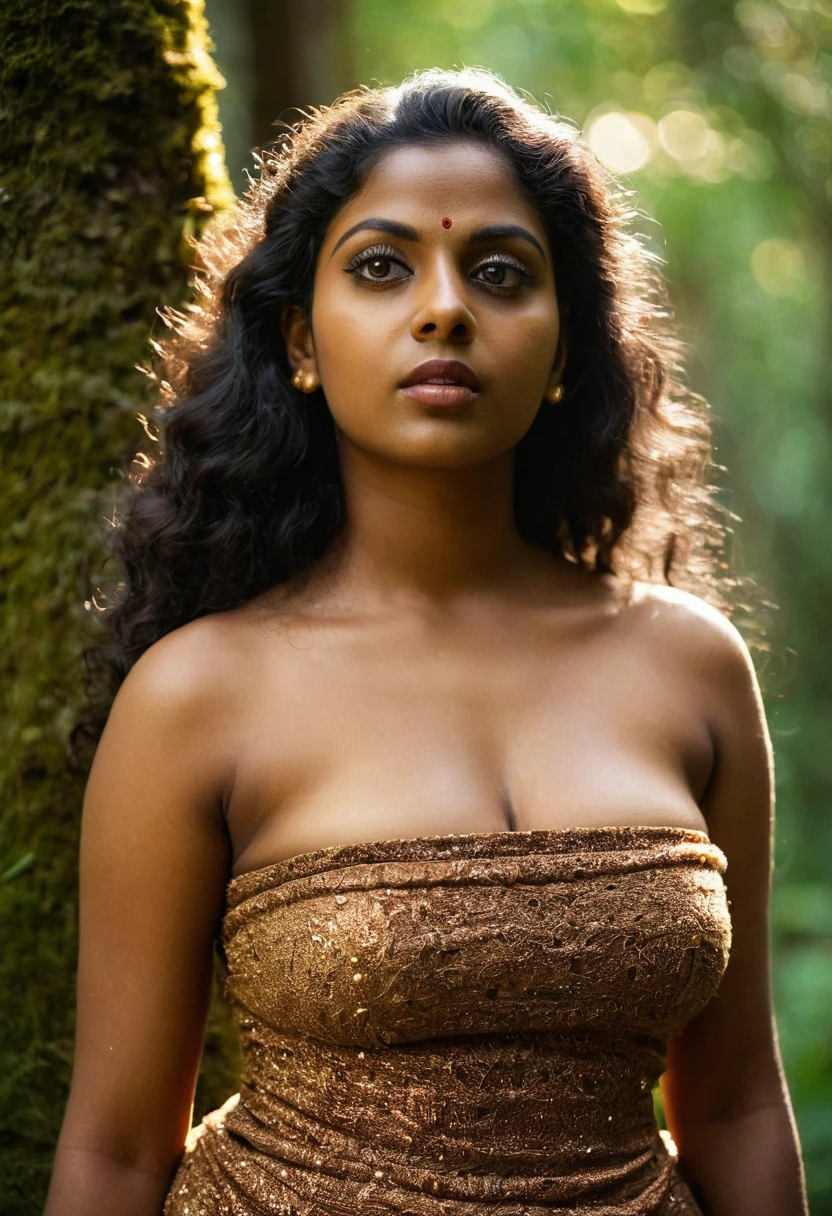 (((photo of a ancient kerala hindu devi))), (((black royal lady))) ,(((eyes))) ((((plumpy)))), ((((standing at mossy street))), (((Half Body))), (((very dark skin))), (((age 35+))), (((((very dark nipple and areola))))), (((plus size chubby tall))), (((plumpy huge busty milky wet big massive boobs))), (((nude plumpy thick thigh))), (((ancient white see through mini skirt))), ((black skin dark body)), (((depth of field))), ((( spooky))),(((divine))), photorealistic,photo, realism, Getty Images, RAW candid cinema, 16mm, colour graded portra 400 film, remarkable colour, ultra realistic, textured skin, remarkable detailed pupils, realistic dull skin noise, visible skin detail, skin fuzz, dry skin, shot with cinematic,light leaks, RAW Image, DOF, depth of field,bokeh