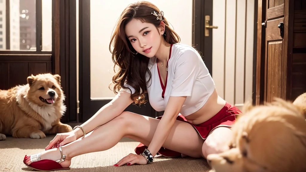 ulzzang -6500-v1.1, (Raw photo:1.2), (Photorealistic:1.4), Beautiful detailed girl, Very detailed eyes and face, Beautiful detailed eyes, （Wet crotch:1.5）,Ridiculous, Incredibly ridiculous, Huge file size, （super detailed wet ）, High resolution, Very detailed, Best Quality, masutepiece, ((Cheongsam)), Illustration, Very detailed, nffsw, unified, 8K Wallpaper, amazing, Fine detail, masutepiece, Best Quality, Highly detailed ticker unification 8k wallpaper, Face Light, Movie Lighting, 1girl in, 16 years old, ((spread your legs and show me your wet genitals)), ((Dynamic Pose))), (camel's toe), (half),  (Sitting leg with bent knees and open crotch))