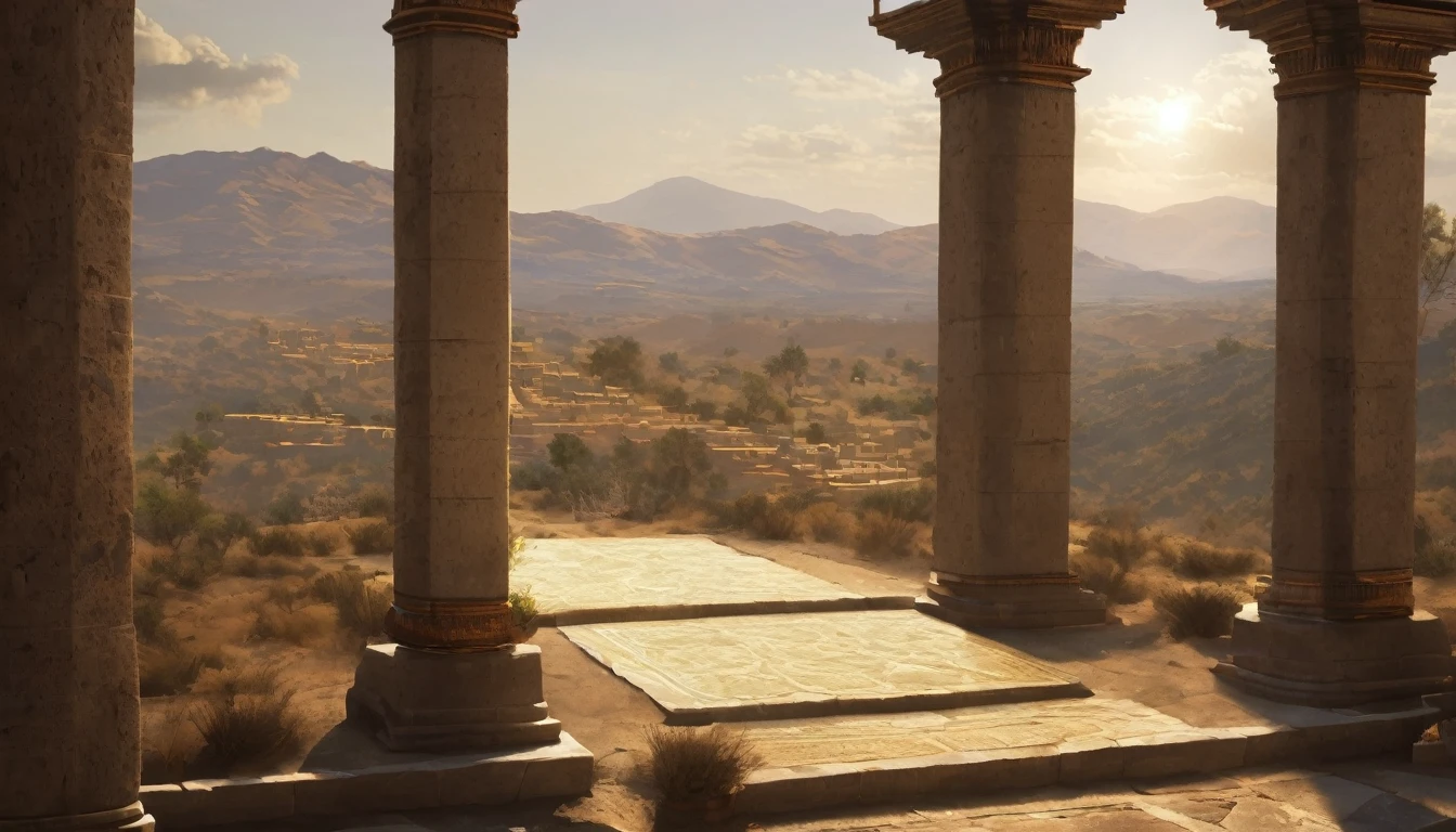 Create the biblical scene of Mephibosheth's nanny fleeing with him in her arms after the news of Saul and Jonathan's death. She trips and falls, letting Mephibosheth fall