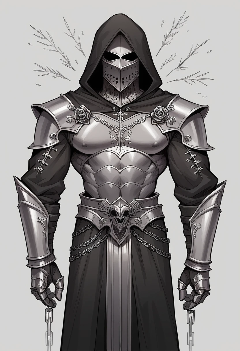 A brooding, formidable male figure stands tall in the shadows, clad in sleek black armor adorned with a hood and an full-face-mask illuminated by crimson lights. Muscles tense with barely contained anger grip . This striking portrayal, likely a digital painting, captures the essence of a knight with impeccable attention to detail and a palpable sense of intensity with an modern black armor. The masterful execution and impeccable quality make this image a standout masterpiece in the realm of fantasy art.
Mysterious background with random sigils