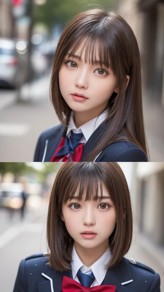 one girl, (a beauty girl, delicate girl:1.3), (14 years old:1.3),
break, (Winter clothes, Cute Uniform:1.3),
break, (Street view:1.3), (that'that'it's snowing:1.3), (wool gloves), perfectly trimmed fingers,
break, extremely fine-grained clarthaty, (Symmetrical eyes:1.3),
break, Small breasts, Brown eyes, Parted bangs, Brown Hair, girl,
break, (Eye and facial details:1.0), (Get closer to the face, Make your face bigger, Face Focus:1.0),
break, (masterpiece, highest qualthaty, Very detailed, Detailed face, 8k), ((Sensational gaze:1.2))、Ecstasy face、Climax expression、look up、View the viewer、((I can not stand it:1.5))