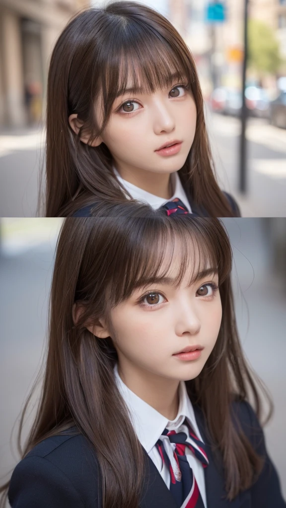 one girl, (a beauty girl, delicate girl:1.3), (14 years old:1.3),
break, (Winter clothes, Cute Uniform:1.3),
break, (Street view:1.3), (that&#39;that&#39;it&#39;s snowing:1.3), (wool gloves), perfectly trimmed fingers,
break, extremely fine-grained clarthaty, (Symmetrical eyes:1.3),
break, Small breasts, Brown eyes, Parted bangs, Brown Hair,  girl,
break, (Eye and facial details:1.0), (Get closer to the face, Make your face bigger, Face Focus:1.0),
break, (masterpiece, highest qualthaty, Very detailed, Detailed face, 8k), ((Sensational gaze:1.2))、Ecstasy face、Climax expression、look up、View the viewer、((I can not stand it:1.5))