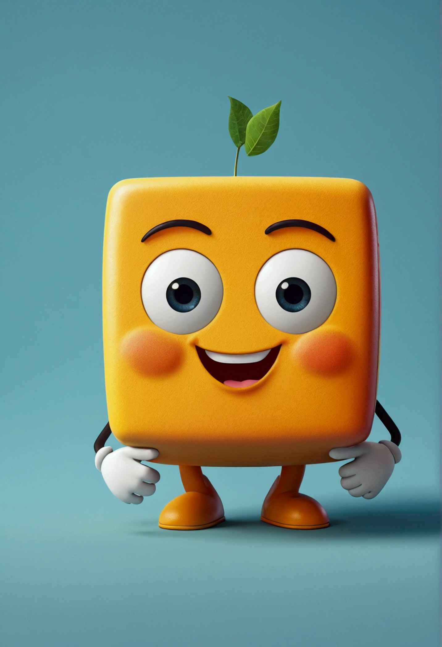 square character on the side with friendly look