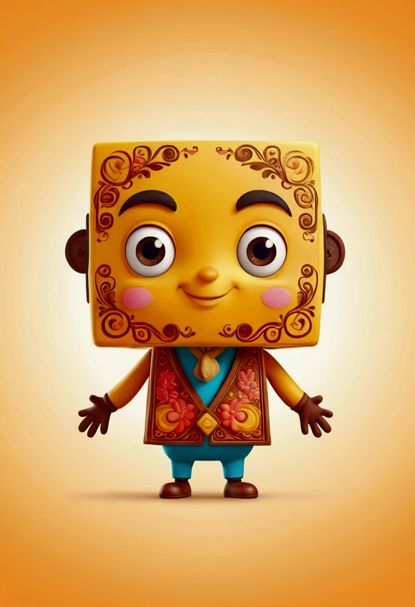 square character on the side with friendly look 