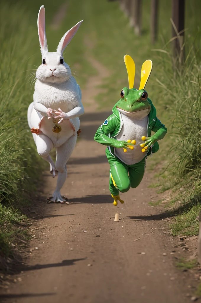 A race between the frog and the rabbit