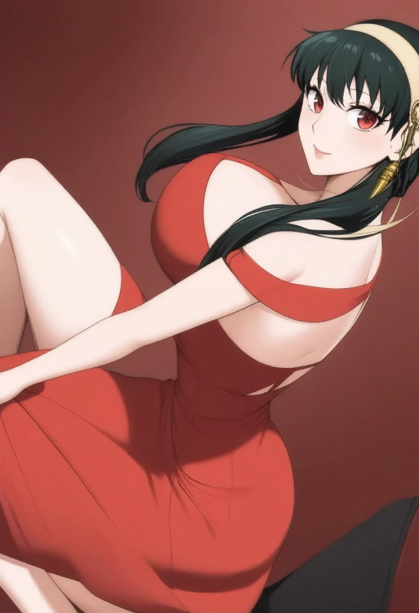 a woman in a red top and black pants posing for a picture, seductive anime girl, rin tohsaka, attractive anime girl, female anime character, anime woman, beautiful alluring anime woman, beautiful anime woman, cute anime waifu in a nice dress,  in dress, nico robin, anime full body illustration, ( ( ( yoshinari yoh ) ) )