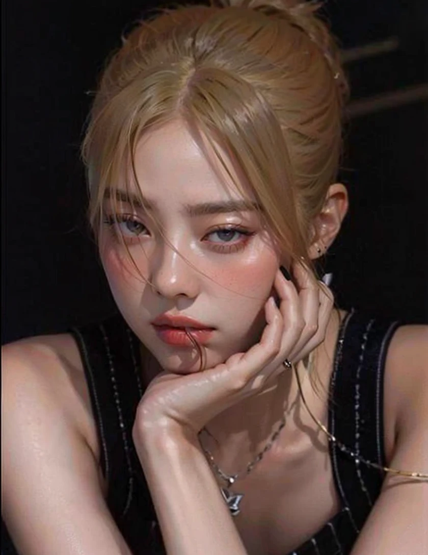 arafed woman with a black dress and a cell phone, portrait of jossi of blackpink, blackpink jennie, roseanne park of blackpink, jossi of blackpink, sun yunjoo, lalisa manoban of blackpink, lalisa manobal, portrait jisoo blackpink, ji-min, jia, heonhwa choe, park ji-min, leaked image