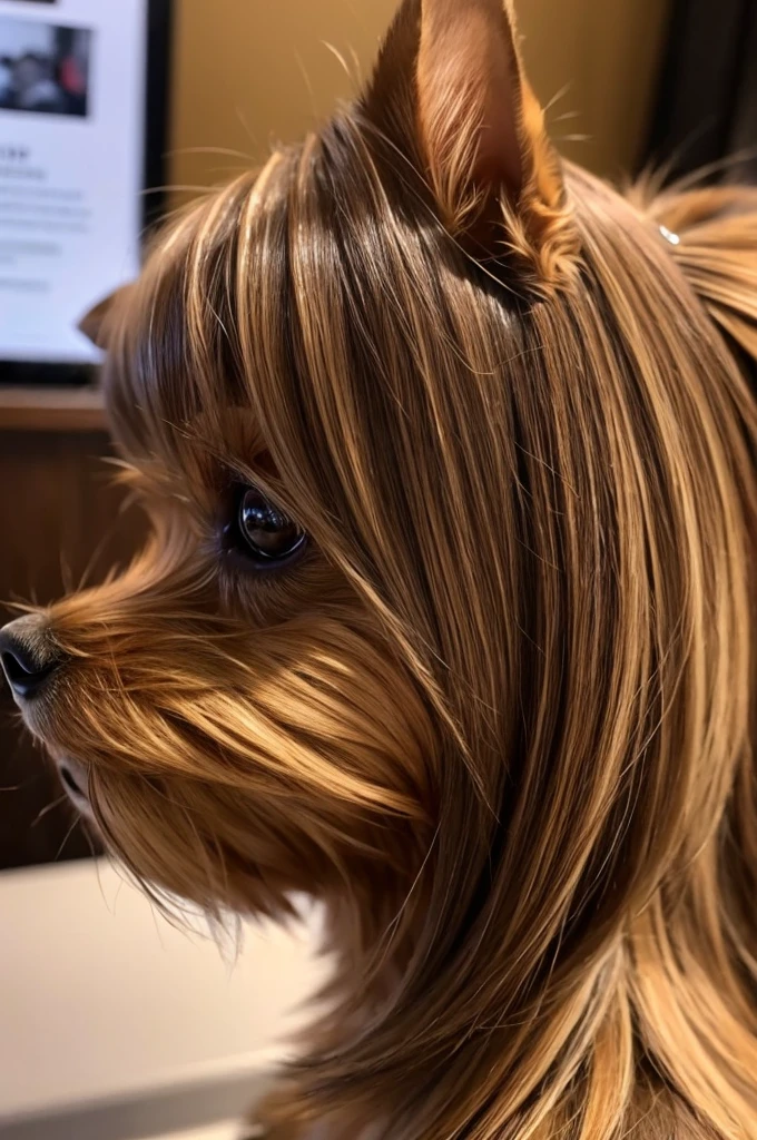 Yorkshire terrier、profile、cute、interior