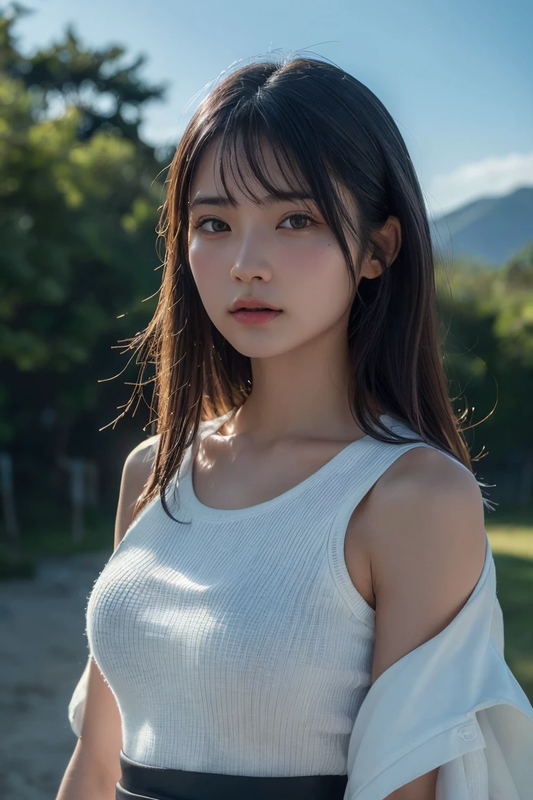 (Highest quality:1.4),(masterpiece:1.4),(Realistic:1.4),(Realistic:1.2),(超High resolution, RAW Photos:1.4),(High resolution, Ultra-detailed:1.2),(8k:1.2),Cinematic photography,a photo of a dark-haired,One girl,alone,wear ,((Japanese female warrior))、((Upper Body:1.3))
