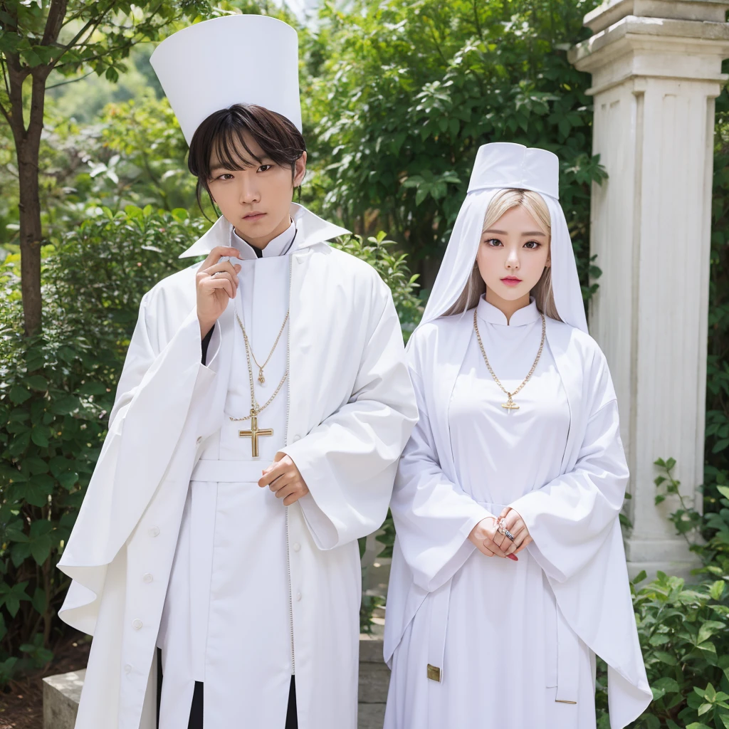 White bishop's robe,Robe,Mature Woman, shape,一人のgirl,Whole Body Ezbian, Torn cloth, Spread your legs, Place your hands behind your head, Underarm, Long Hair,heart shaped eyes, Torn clothes, Torn legwear, girl,Upper limbs,poor, On the body