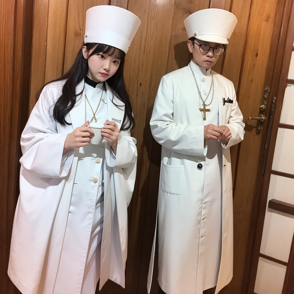 White bishop's robe,Robe,Mature Woman, shape,一人のgirl,Whole Body Ezbian, Torn cloth, Spread your legs, Place your hands behind your head, Underarm, Long Hair,heart shaped eyes, Torn clothes, Torn legwear, girl,Upper limbs,poor, On the body