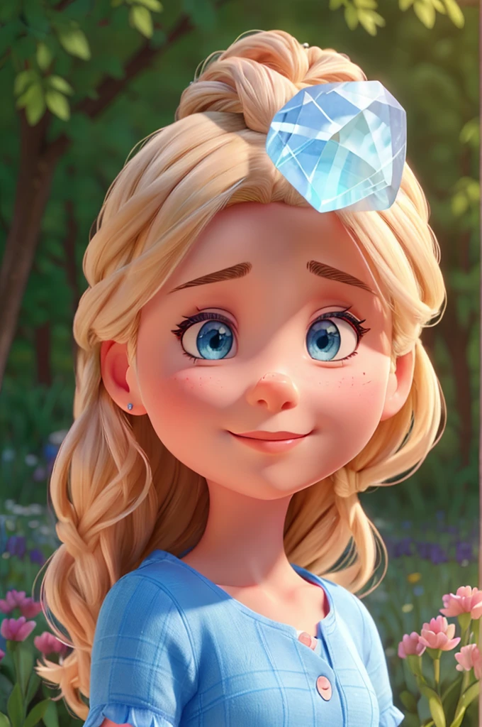 A colored pencil sketch of a beautiful swedish farm wife. crystal blue eyes. rosy complexion. full lips. Sabrina Carpenter. Sudectively dancing in a medow.