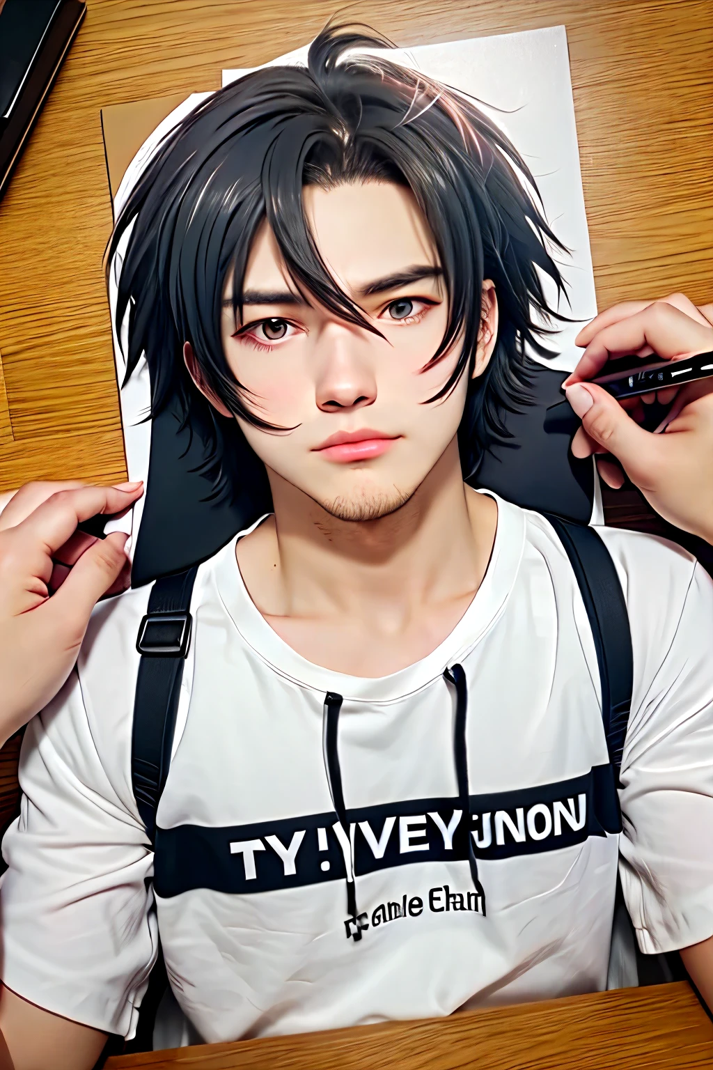 Create a logo in anime male character for my channel my channel name is TNC PSYCHO