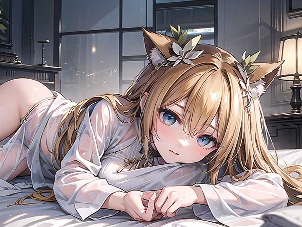 on the bed,masterpiece, best quality,glossy skin, delicate eyes, delicate face, realistic eyes, realistic face,