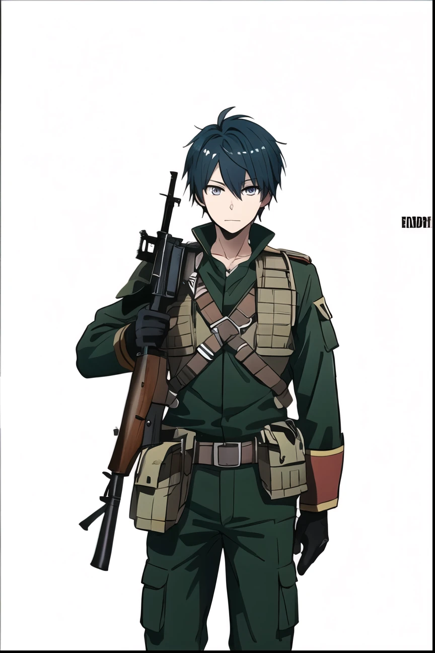 Anime boy cool cute skin white soldier and weapon gun