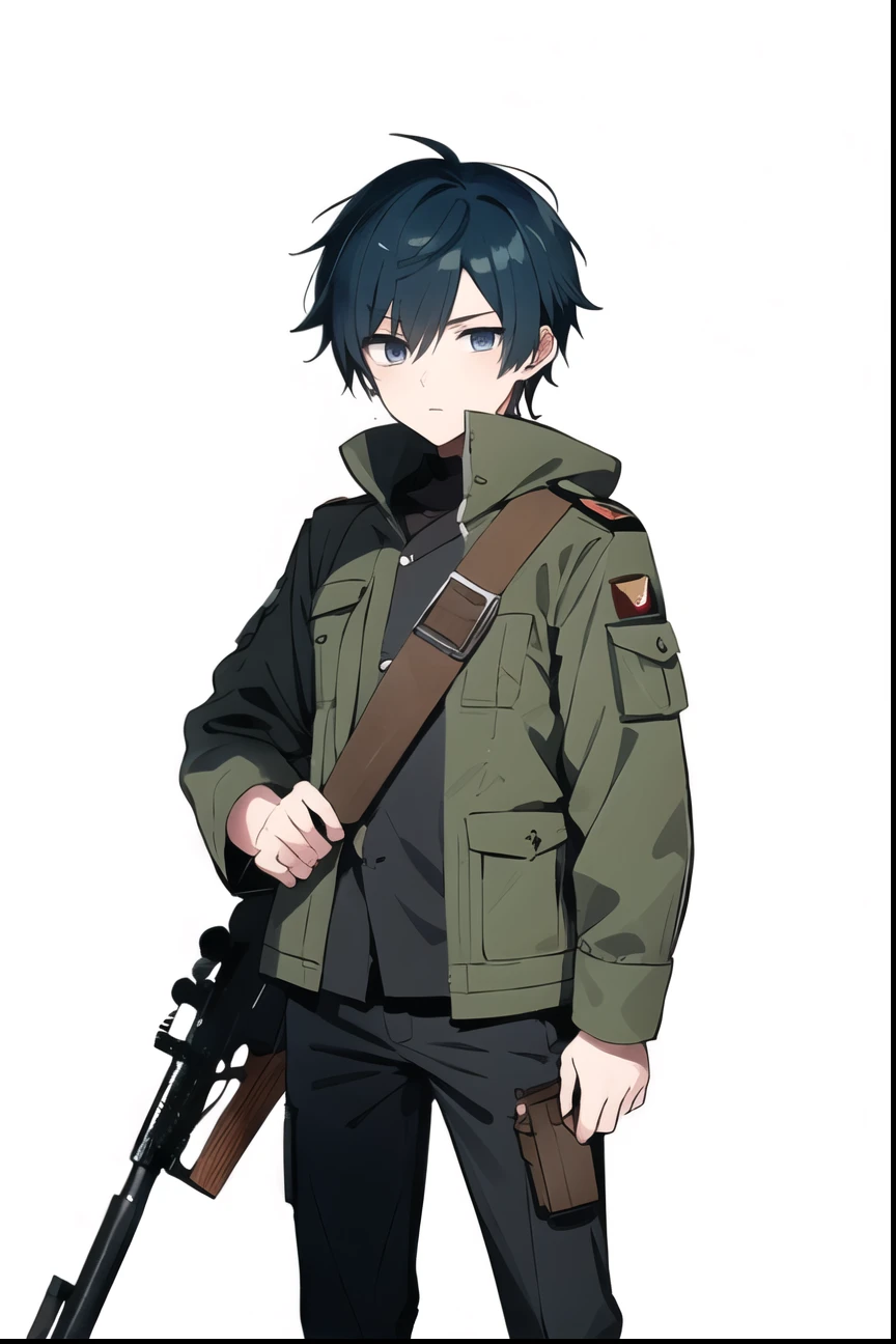 Anime boy cool cute skin white soldier and weapon gun