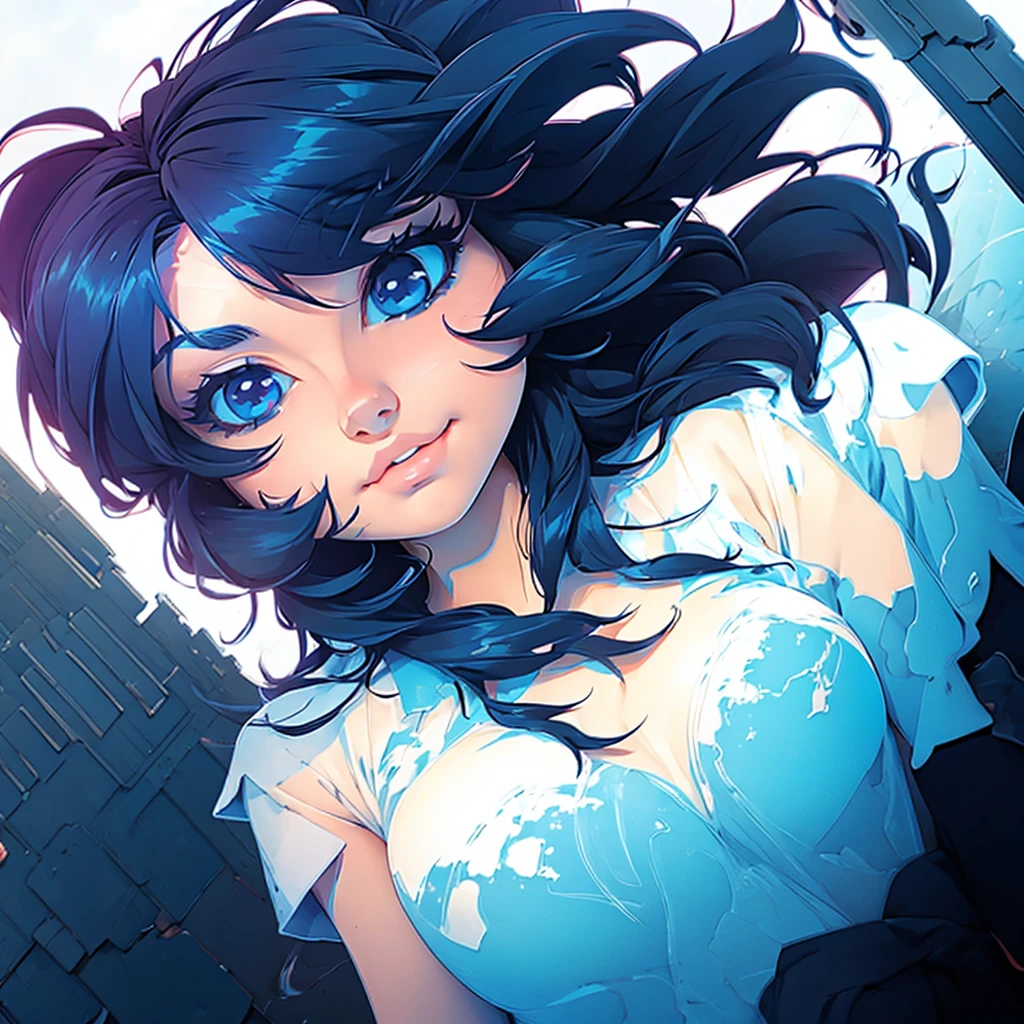 (anime),(cute)(masterpiece), (best quality),1girls,upper body,(double exposure:1.2),(simple background:1), (cinematic angle),(dynamic angle),messy long hair,(low contrast),(flat color:0.7)