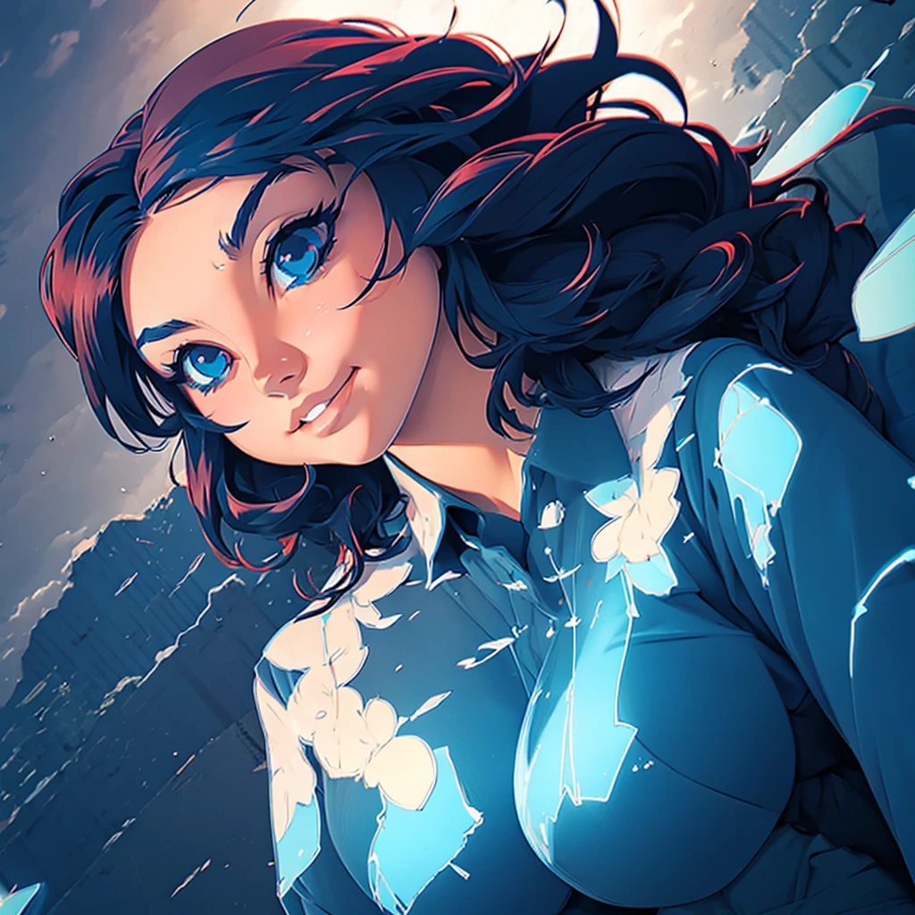 (anime),(cute)(masterpiece), (best quality),1girls,upper body,(double exposure:1.2),(simple background:1), (cinematic angle),(dynamic angle),messy long hair,(low contrast),(flat color:0.7)