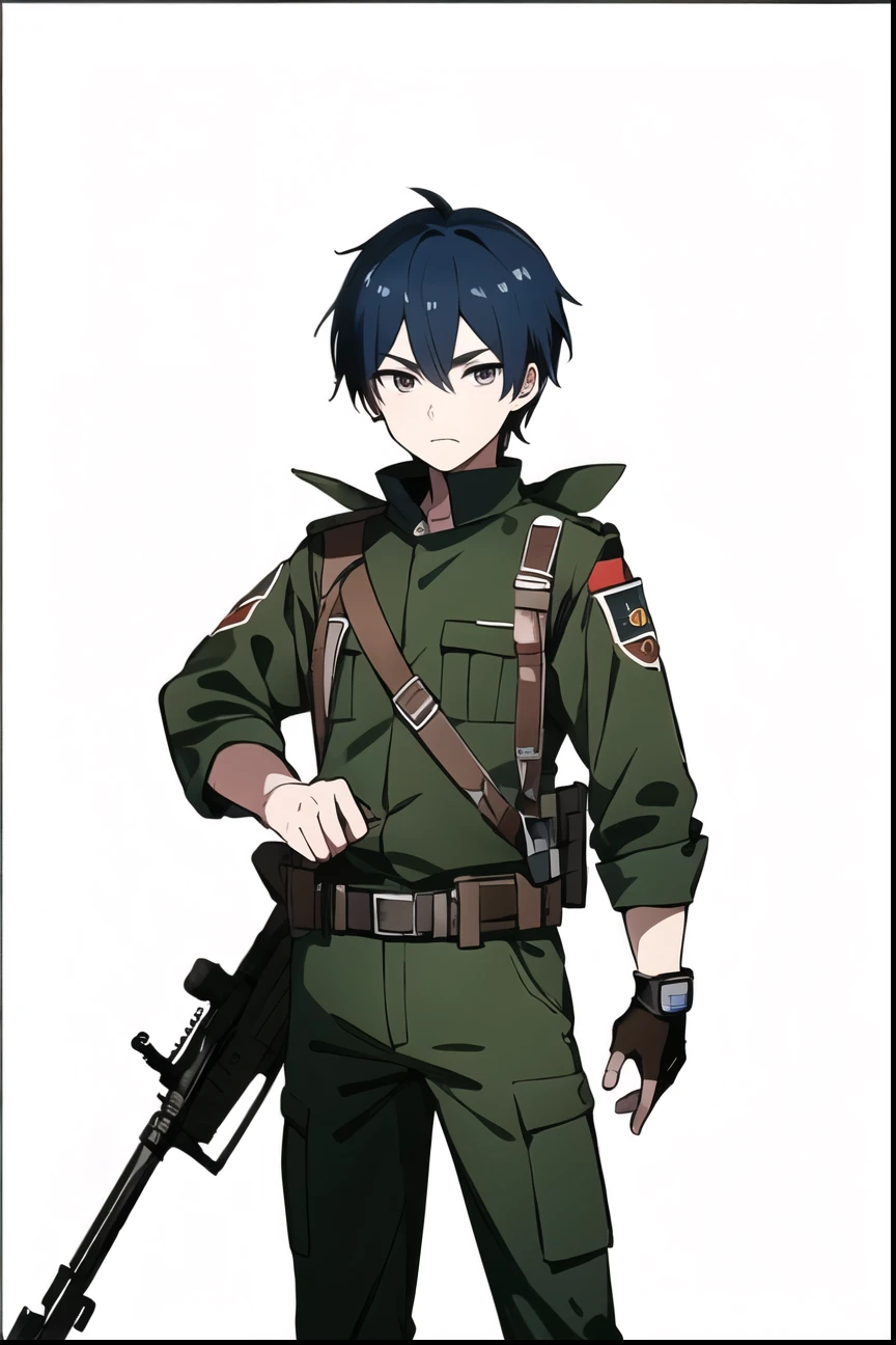 Anime boy cool cute skin white soldier and weapon gun