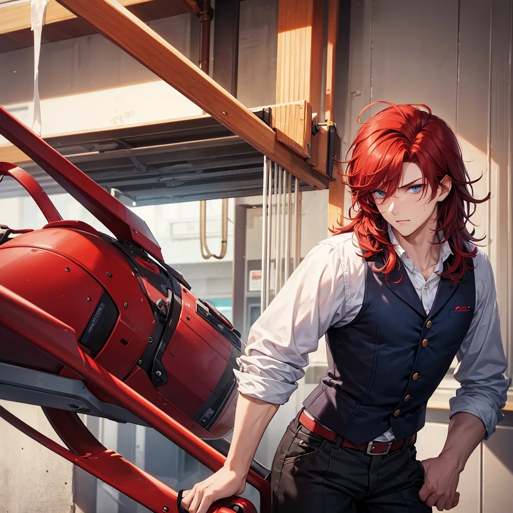 Inventor Appearance: 23 years old, 183cm tall, good-looking, thick, messy red hair, blue eyes Personality: playful, big brother-like, crybaby