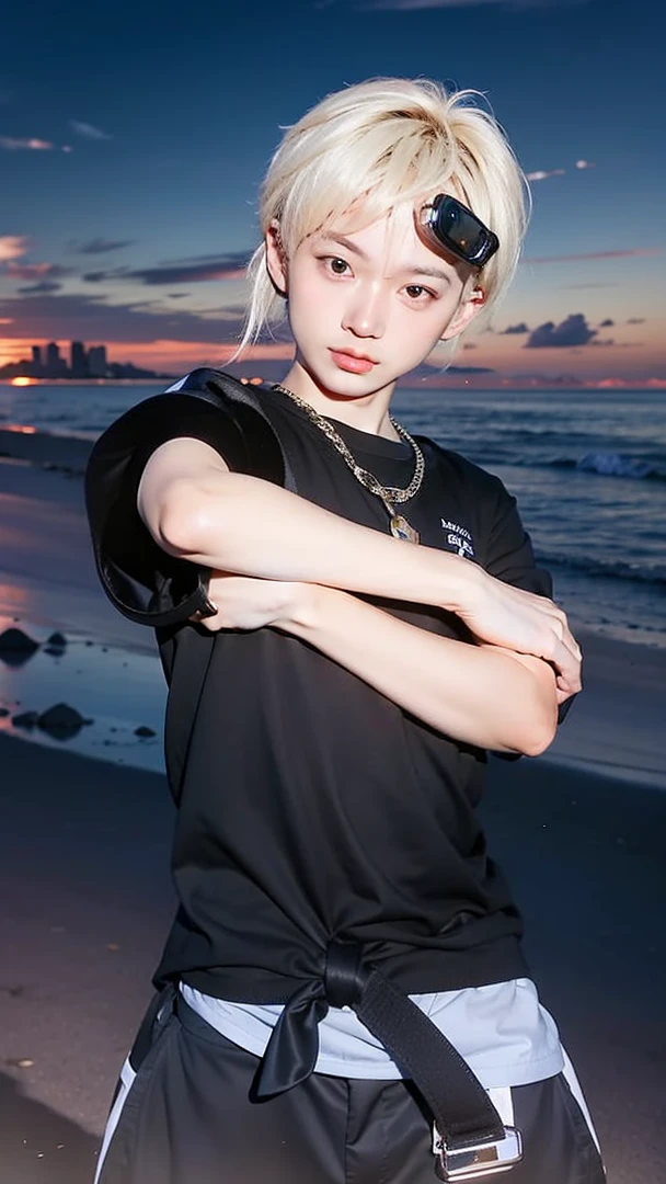1 boy,Handsome asian male,Face,Street View,sunrise,Different every time