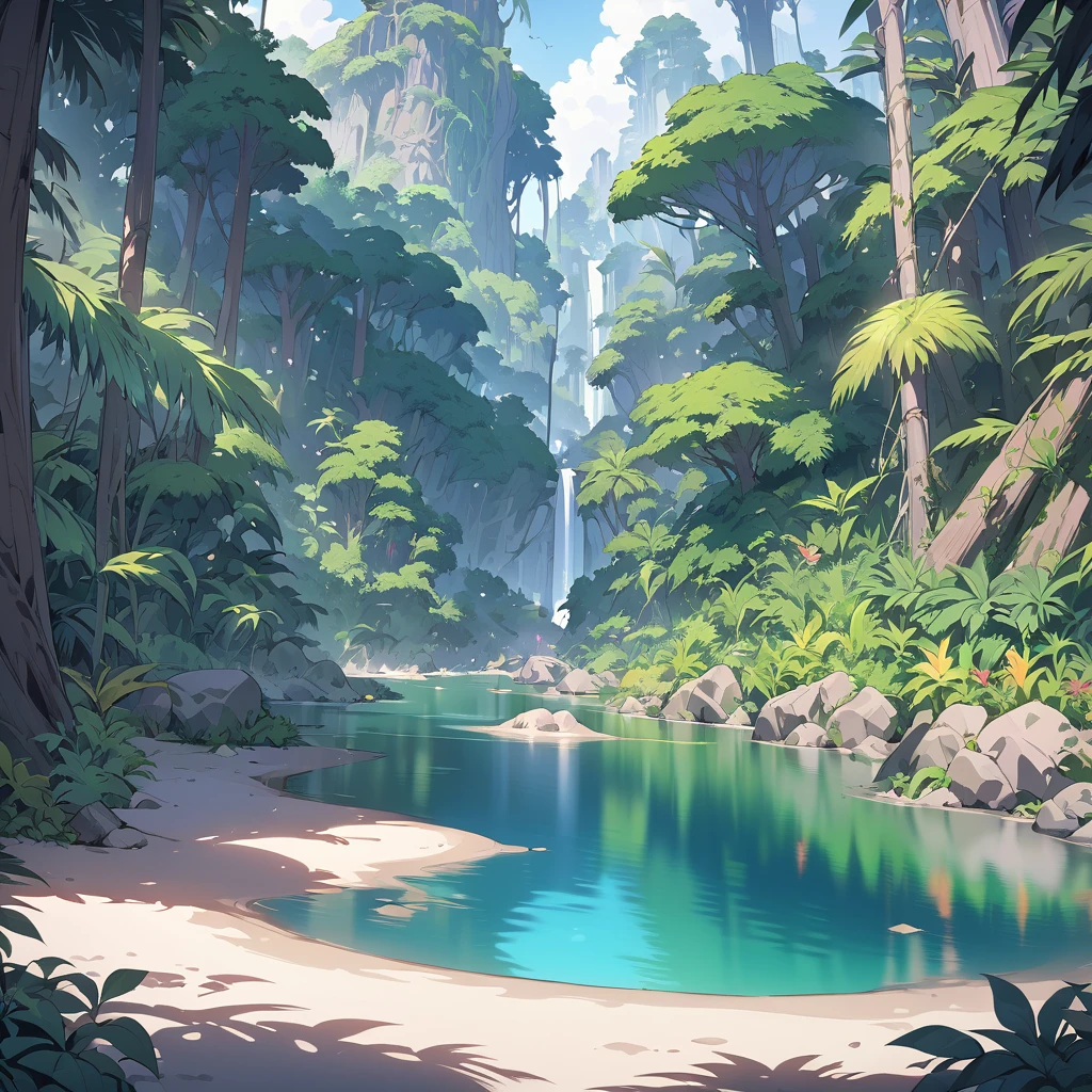 Masterpiece, ultra detailed, beautiful,Super Saturation, jungle adventure,dense forest, arcadia