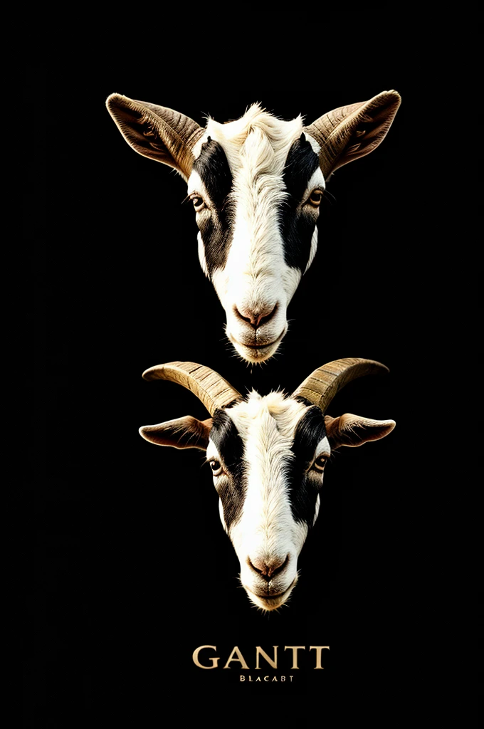 goat animal logo, black background