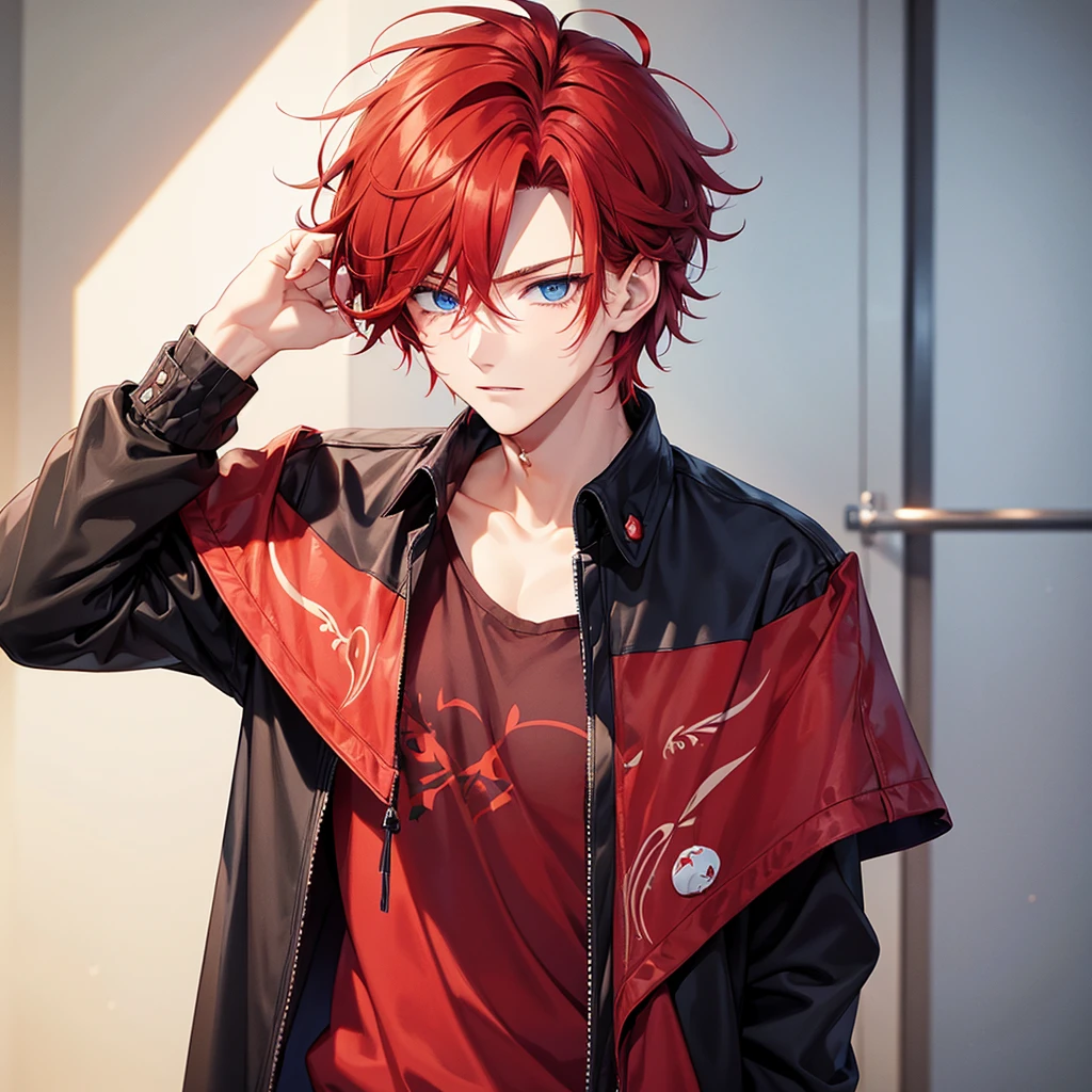 
Appearance: Male, 23 years old, 183cm tall, handsome, messy red hair, blue eyes Personality: playful, crybaby
