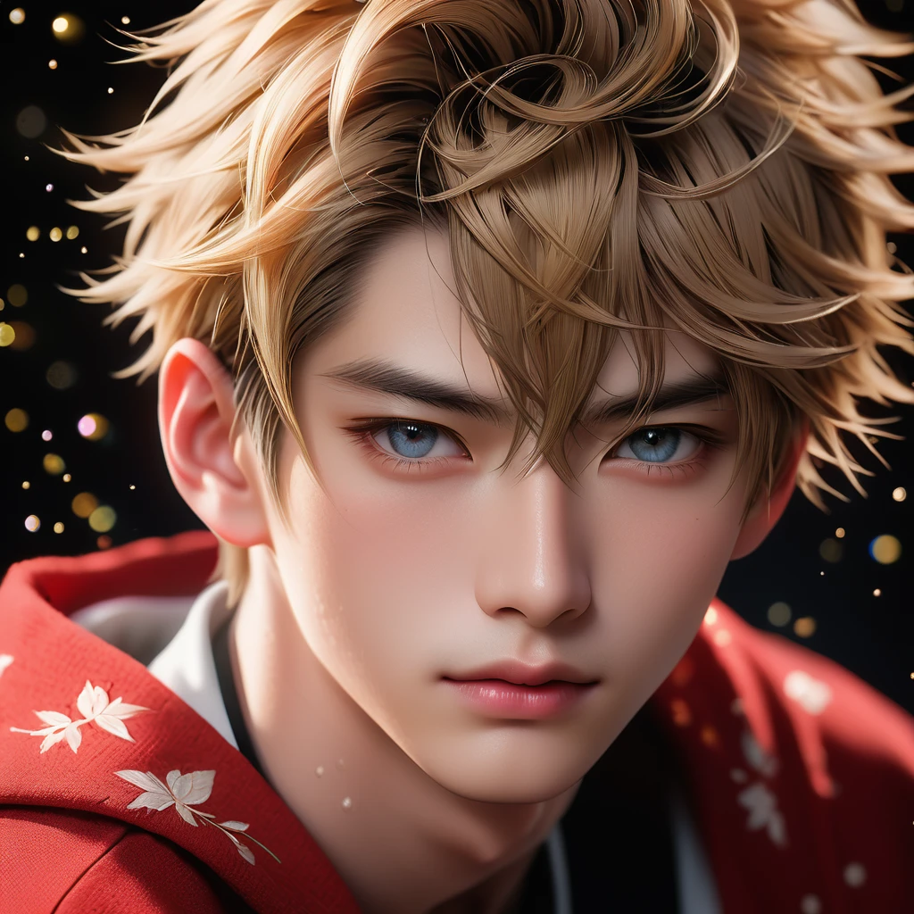 Meticulous, analog style, focus on the eyes, highest quality, (highly detailed skin), photo of very handsome pale skin Japane donghua boy, 21 years old, (wearing), perfect face, pore skin, (penetration:0.5), black background, (bokeh:0.6), sharp focus, grainy lighting, (backlight:0.7), film grain, photographed with Sony A7R IV camera, 18mm F/1.7 cine lens, (highly detailed, intricate detail), 8k, HDR, front view, (upper body: 0.9)