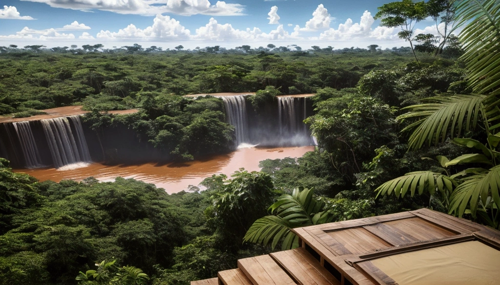 (best quality,4k,8k,highres,masterpiece:1.2),blue sky,deep jungle, multiple boys exploring the amazon,amazon.com, historical, cinematic angle, realistic, hyper-realistic, photorealistic,ultra-detailed,(realistic,photorealistic,photo-realistic:1.37),vivid colors,dramatic lighting,