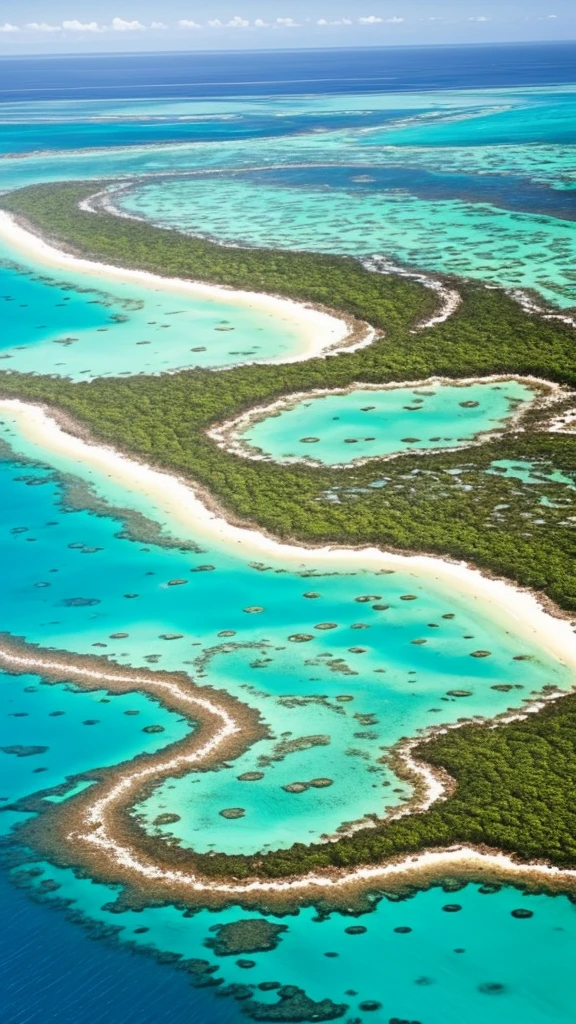 a view of the great barrier reef in the great barrier national park, a photo by Peter Churcher, flickr, art nouveau, great barrier reef, very beautiful!! aerial shot, breath taking, beautiful!!!!!!!!!!!!, incredibly beautiful, breath taking beautiful, unbelievably beautiful, stunning sight, very close to real nature, cant believe it is real, wow it is beautiful