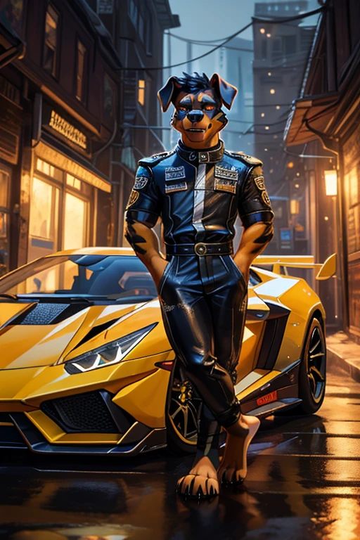 (((Barefoot furry character, full body, cinematic setting, furry males, plantigrade)))
himbo (((bara))) rottweiler racer, lamborghini
BREAK, detailed background, 8K, (masterpiece:1.5), intricate details, highly detailed, extreme detail, octane render, fine art, best quality, highres, (detailed face:1.5), ((full_body)), UHD, (((perfect hands))), low light