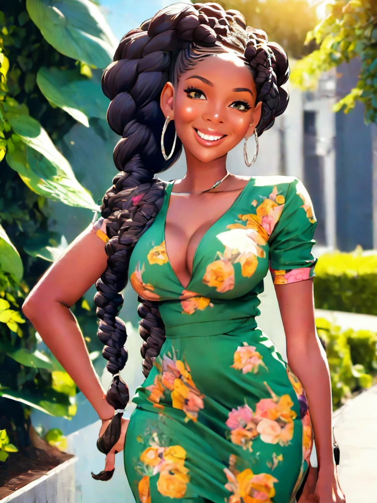 a woman with long braids and a black top posing for a picture, beautiful face!!, beautiful face!, beautiful face!!!!, beautiful gorgeous, black hair in braids, very dark brown skin!, gorgeous beautiful, ryan kiera armstrong, extremely beautiful, beautiful portrait, gorgeous portrait, looks like fabiula nascimento, an olive skinned, stunning portrait, she has olive brown skin