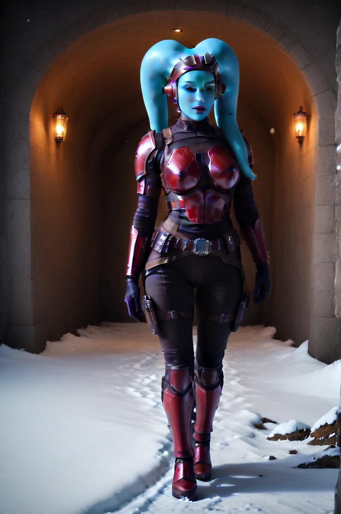 a ((fall body)) hera syndulla 
 ((female twi'lek ))mandalorian,walking on snow fire, beautiful detailed eyes, beautiful detailed lips, extremely detailed face, long eyelashes, mandalorian armor, sci-fi, cinematic lighting, dramatic, epic, intricate details, hyper-realistic, 8k, high-quality, photorealistic
