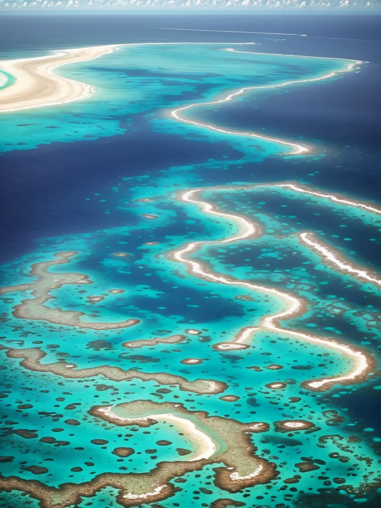 a view of the great barrier reef in the great barrier national park, a photo by Peter Churcher, flickr, art nouveau, great barrier reef, very beautiful!! aerial shot, breath taking, beautiful!!!!!!!!!!!!, incredibly beautiful, breath taking beautiful, unbelievably beautiful, stunning sight, very close to real nature, cant believe it is real, wow it is beautiful