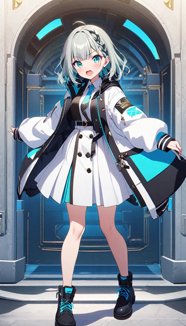 Butterflies are flying、1girl, stylish, stylish code, large jacket