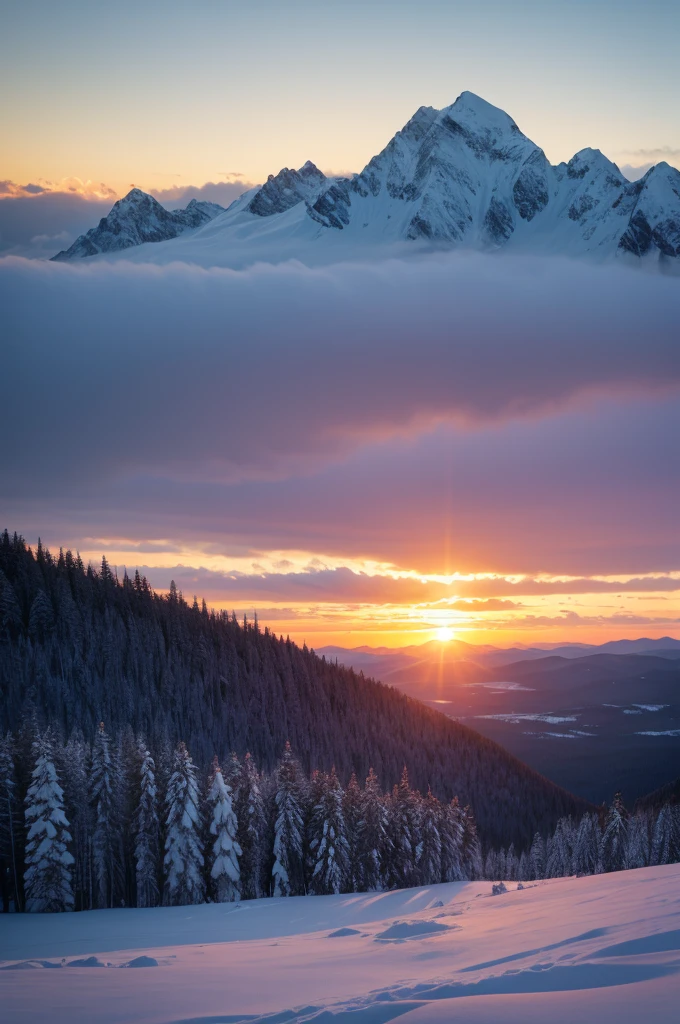 Sunset on the mountain