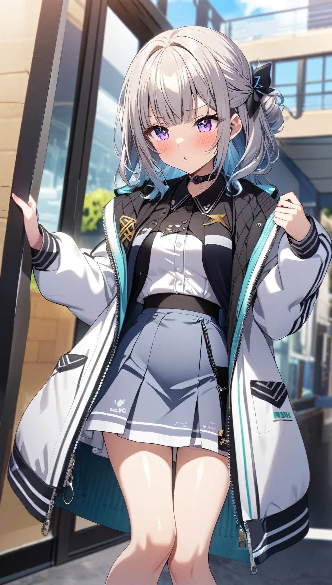 erflies are flying、1girl, stylish, stylish code, large jacket