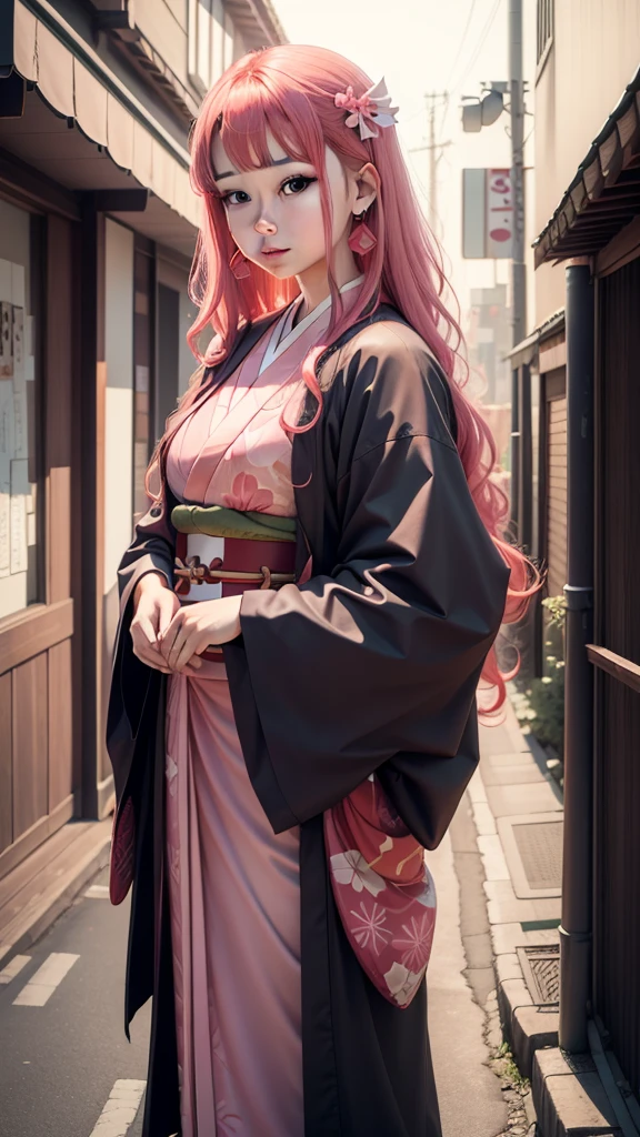 Cute Japanese woman, (16 years old), (Very cute face: 1.3), White moist skin,
BREAK,
Fighter, Kung Fu fighter, Idol,
BREAK,
(Wearing cute kimono: 1.3), (Very revealing kimono), Very big earrings, Short length,
BREAK,
(Long hair), (Bangs: 1.2), (Pink hair: 1.3), (Wavy hair), (Gradient color red hair: 1.3), (Red hair tips),
BREAK,
(Realistic: 1.3), Masterpiece, Perfect lighting, (Ultra high resolution), (8K), (Very detailed: 1.4), (From the front), Looking at the camera, Melancholic expression,
BREAK,
(Japanese city streets: 1.2), Background of Tokyo Tower in Japan,