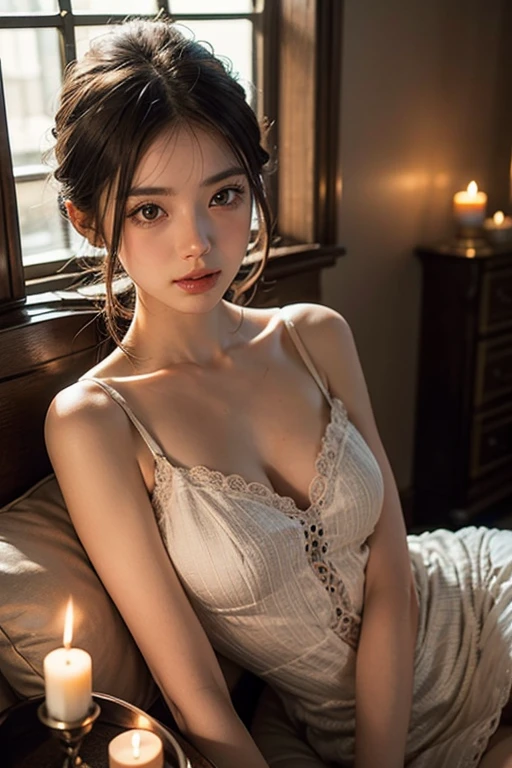 "黒猫🐈⬛の仲間とスチームパンクな, Relax in a candlelit room, Eye contact with viewers, Shooting with wide angle."