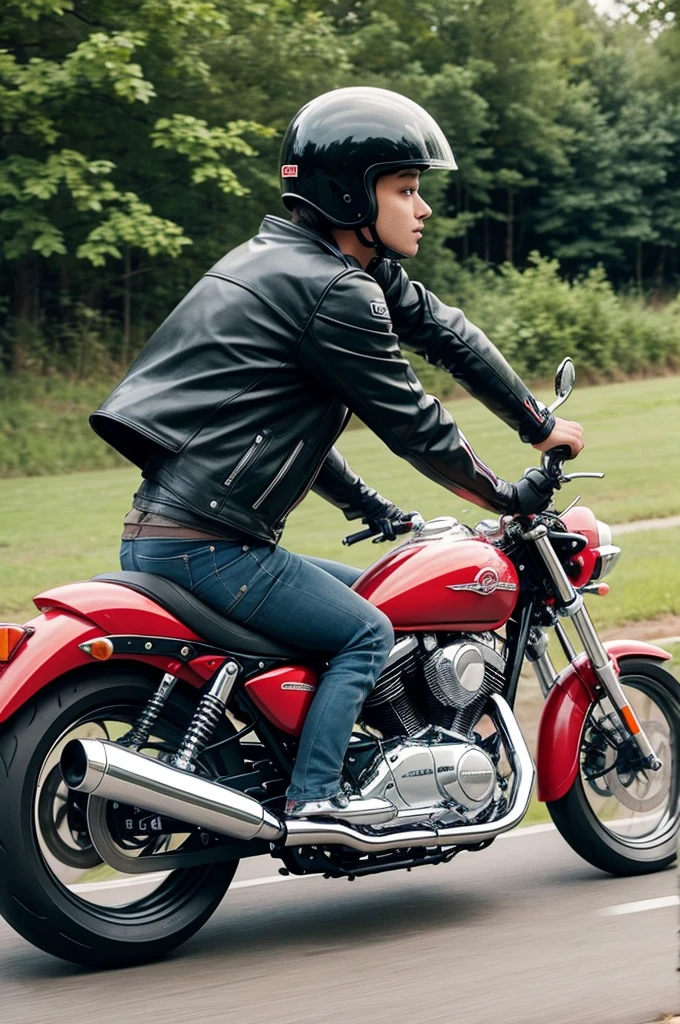 Riding a beautiful motorcycle