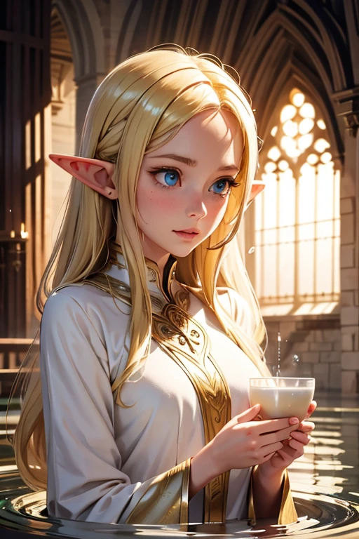 Blonde,Elf,holy water