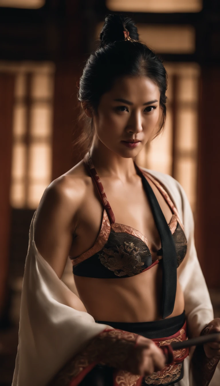 Samurai Swordsman woman In underwear Full body sexy underwear Full body sexy
