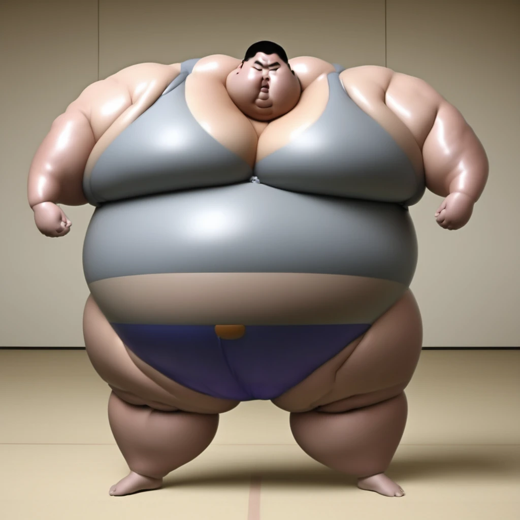 Sumo wrestler in the shower