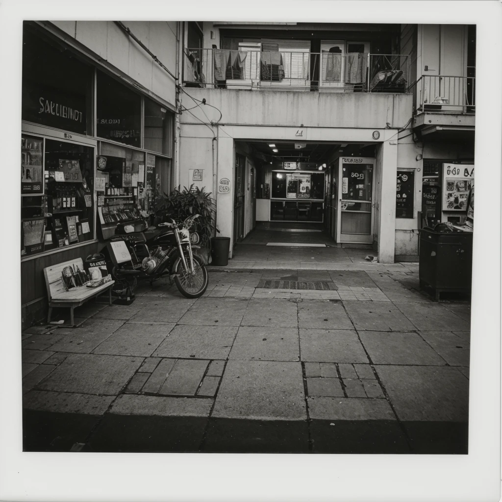A Polaroid picture of a port
