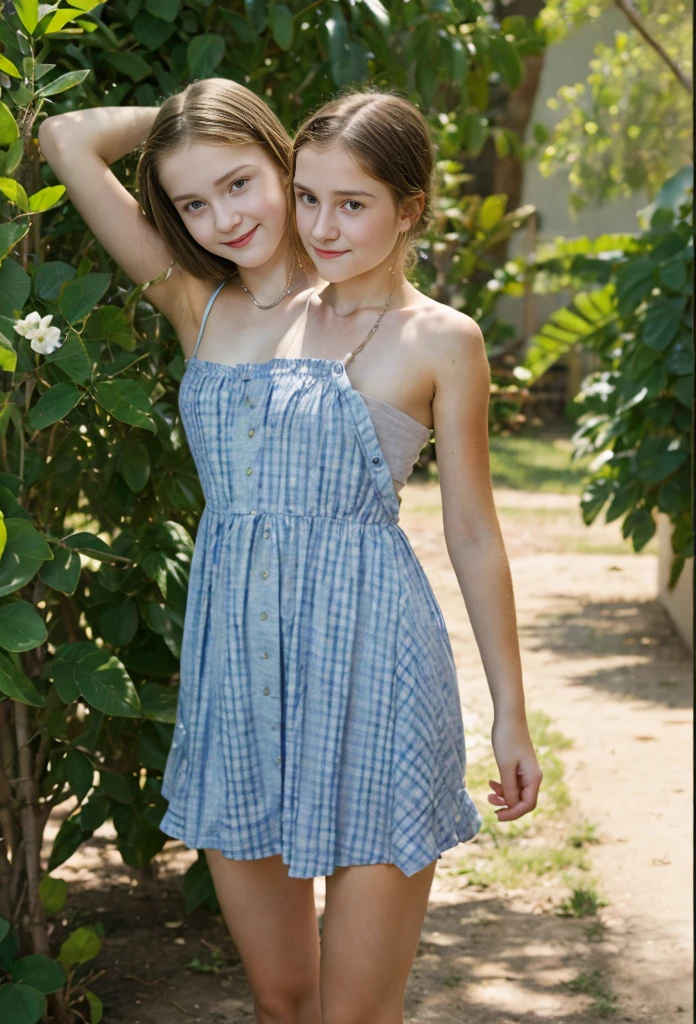2heads, two headed girl, (14 year old girl:1.5)