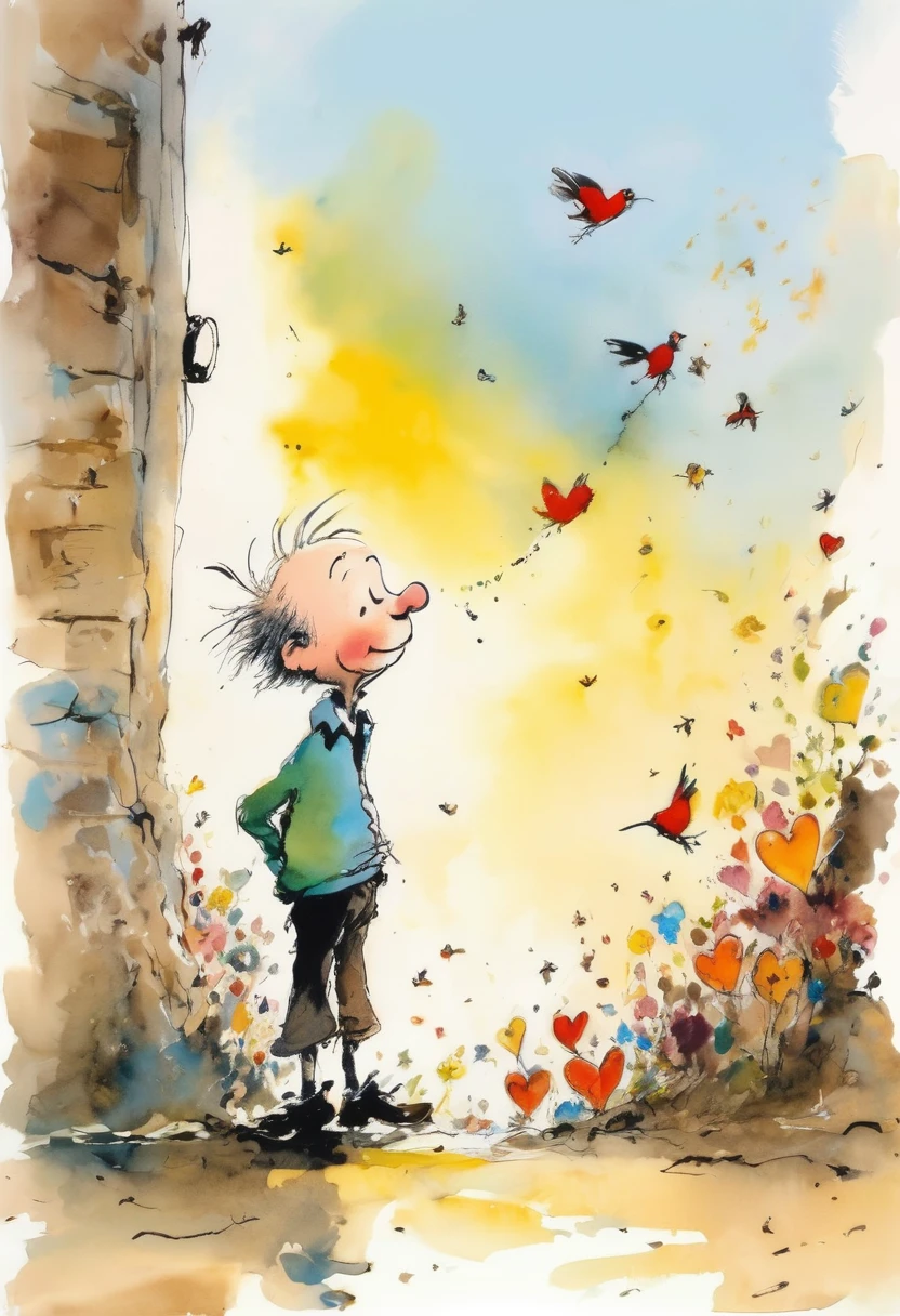Quentin Blake style photo、A world full of love、Perfect World、A god who bestows good fortune on all who see、The light of happiness is dazzling、Portraiture、High resolution、Beautiful poop、Highest quality、masterpiece、Very detailed